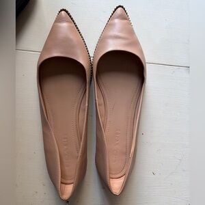 Coach Viviana Beadchain Flat size 9 Cream Leather Pointed Ballet Flats